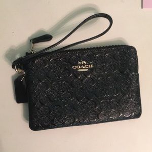 Black coach wristlet- never used